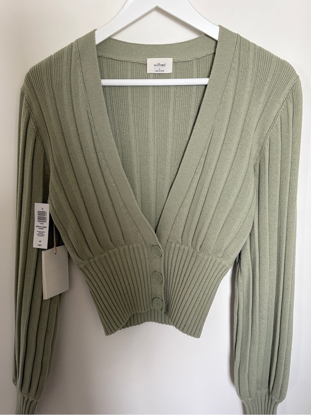 Aritzia Wilfred New Plunge Front Cardigan